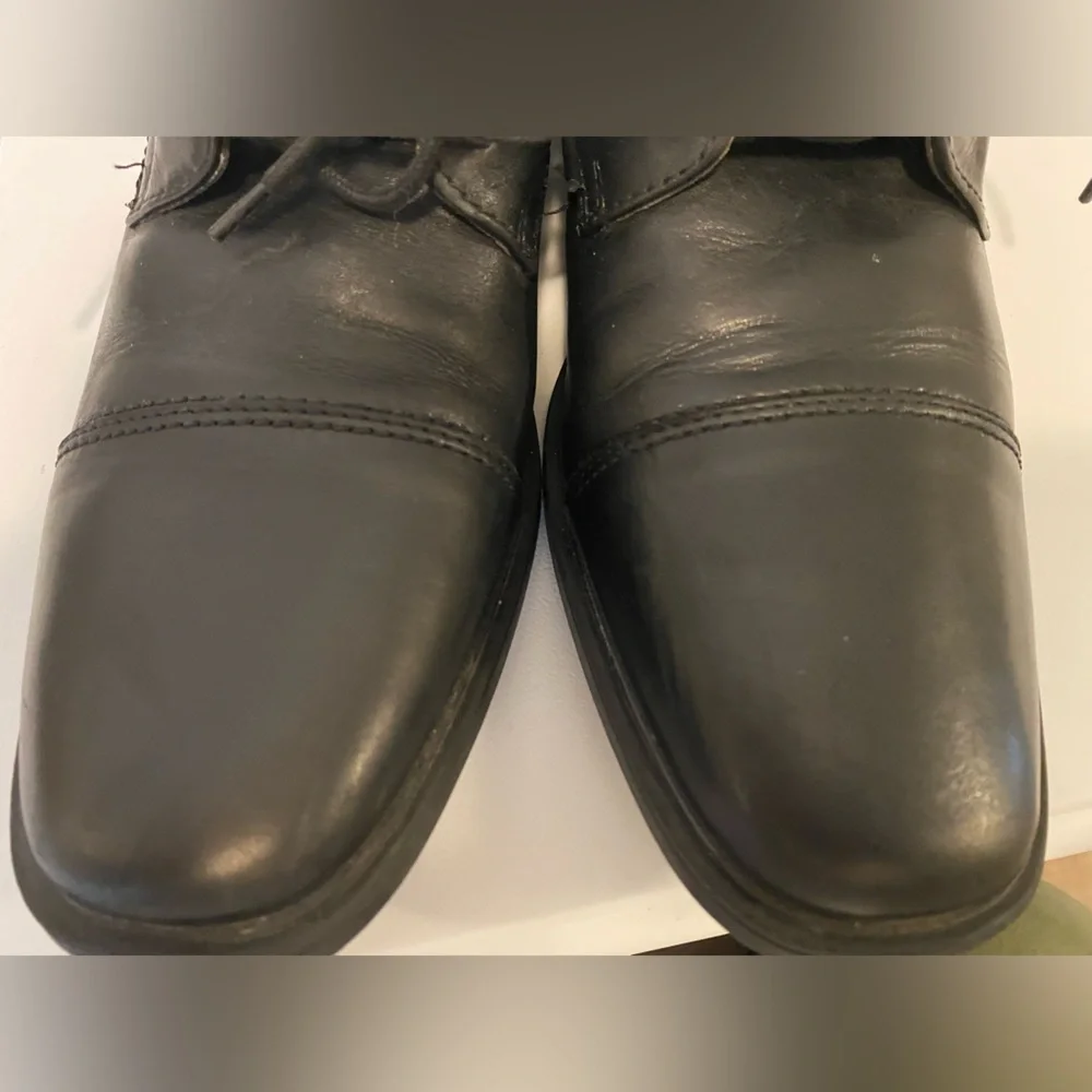 Collection Clarks Mens Black Leather Oxford Dress Shoes Size 8 1/2